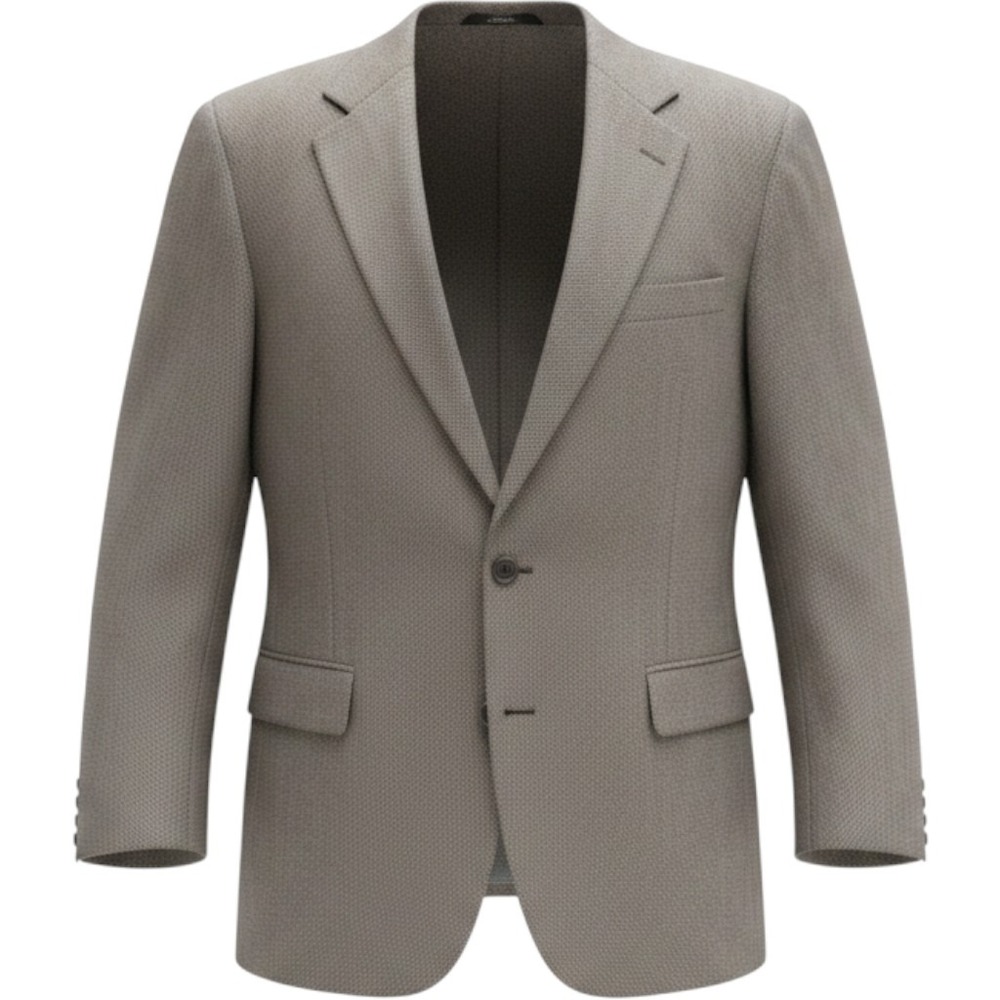 Haggar Black Label Mens 46R Grey Worsted Wool Blend Textured 2 Button Sport Coat